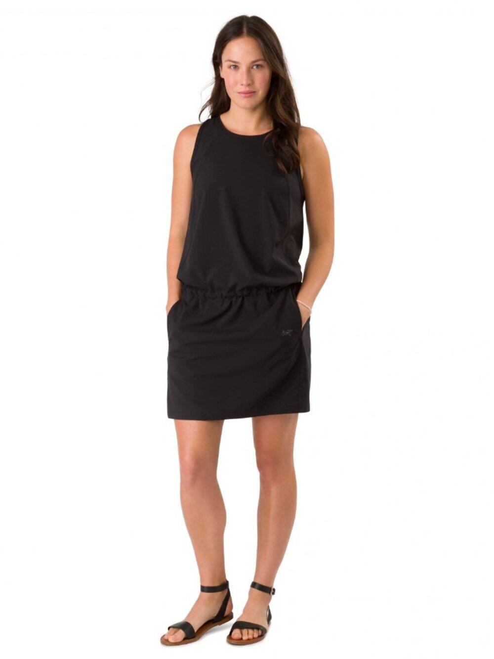 ARC'TERYX Contenta Black Lightweight Riptop Drop Waist Tank Shift Dress, Size S
